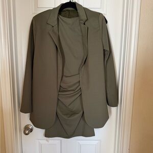 Cupshe Olive Green Mini Dress with Blazer